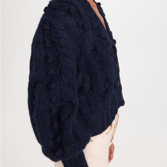 Sea Caden Cable Knit Puff Sleeve Cardigan - Picture 2 of 6